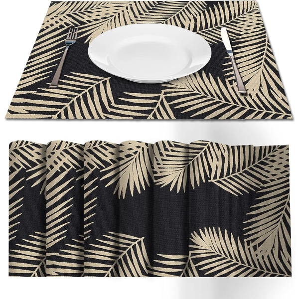 Flätade PVC bordstabletter Set med 6 bordstabletter Tvättbara Värmebeständiga halkfria bordsmattor för kök Restaurang Matbord