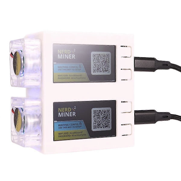 For NerdMiner V2 Miner 78KH/Sx2 Dubbelskärm BTC Solo Lotteri Miner Bitcoin Nerd Miner Lotteri Miner