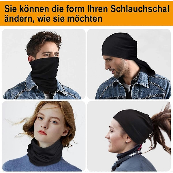 Varm mössa och halsduk i ull för män och kvinnor, perfekt för skidåkning, cykling, klättring, motorcykelåkning (1-pack)