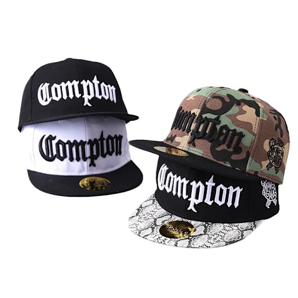 Compton Naisten Snapback-Lippis: Tyylissä Streetwear-Baseball-Lippis Säädettävällä Sulkemisella ja UV-Suojalla Ulkoilmatoimintaan svartvit