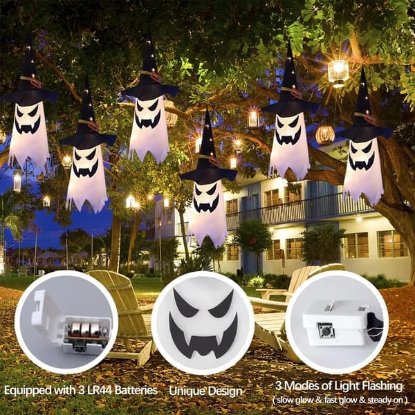 Halloween-koristeet ulkokäyttöön ripustettava valaiseva haamu W
