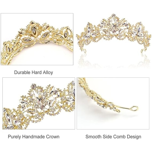 European Bride Crown, Sen-serien Bröllopskrona, Performance-smycken, Bröllopsklänningstillbehör, Legeringskrona, Kristallhuvudbonader