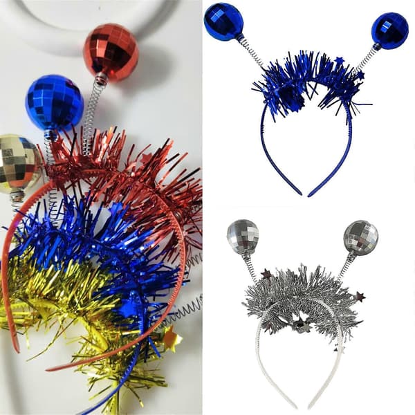 Nyttårsglitterhodebånd Blingbling Stjerne Stjerne Hodeplagg Glitter Julefestrekvisita Glitter Gavehodebånd Blå