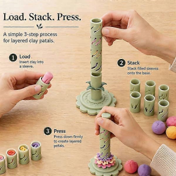 Modular-Clay Blooms Maker Blooms by Play-Doh sæt 3D-lerblomsterfremstillingsudstyr til voksne