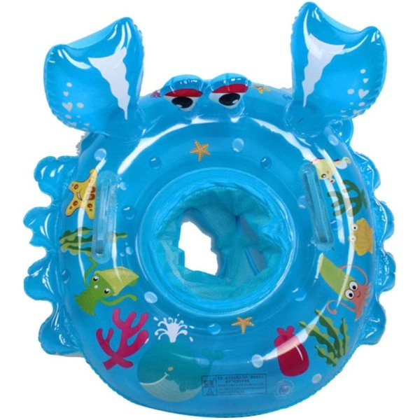 Baby Barn Uppblåsbar Pool Lilla Krabba Toddler Säkerhetshjälp Float Seat Ring (Blå)