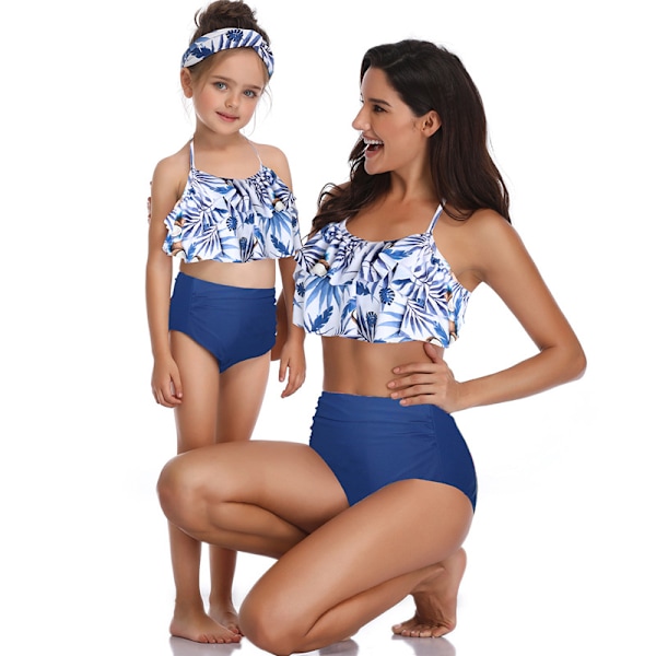 Dam, Flickor Tvådelad Volang Hög Midja Bikini Baddräkt N 140