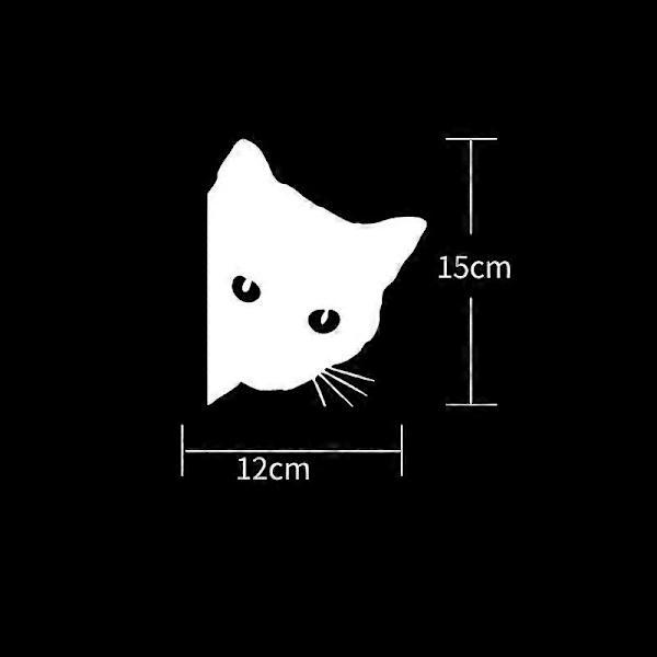 Dekal för bilstyling, kattdekal, vinyldekal, dekorationsfilm, DIY-bilstylingdelar (svart) White