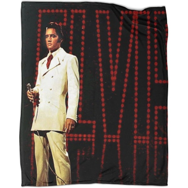 VHOMES 3D Print Elvis Presley Fleece Tæppe Efterår/Vinter Print Flanel Tæppe til Børn Drenge Piger Plys Tæppe Fuzzy Tæppe til Sofa Seng Co 125x150cm 60x50in