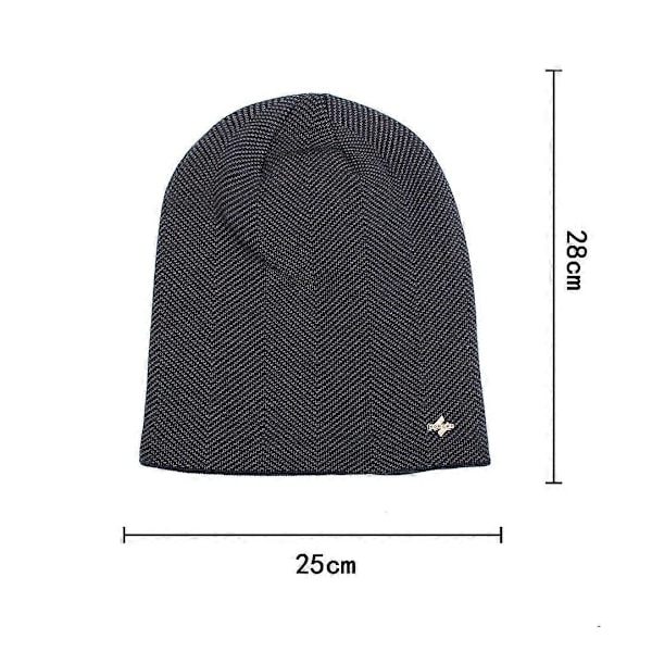 Varm vintermössa för män, stickad casual beanie i bomull och ull