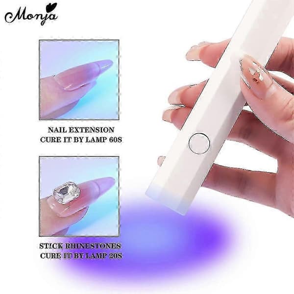 Lulou Magic Solid neglelimsæt 3-i-1 neglekunstsæt til neglespidser og press-on negle White