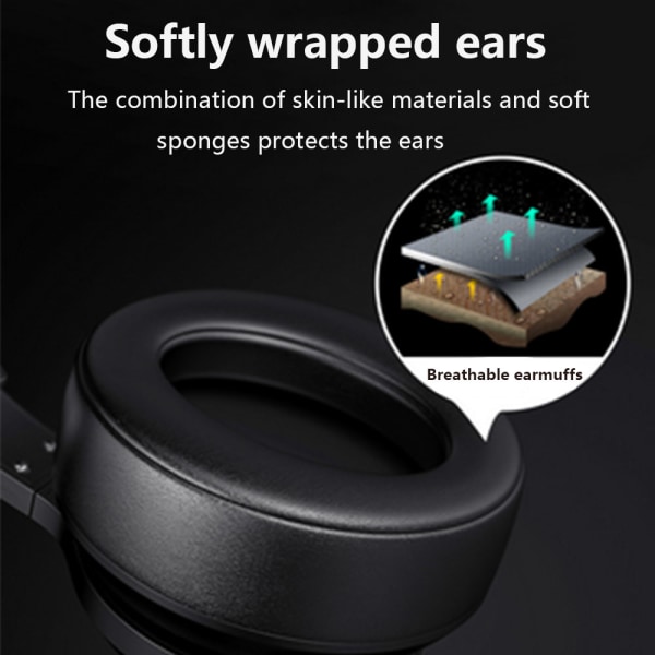 Aktivt brusreducerande Bluetooth hörlurar med mikrofon Hi-Fi djup bas Bekvämt protein öra-svart och silver