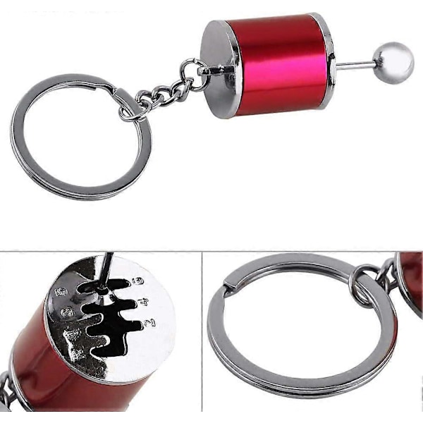Bil Gearstang Nøglering, Auto Gearstang Model Nøglering Gearformet Metal (10,3 x 4,1 x 2 cm) (Sort) Red