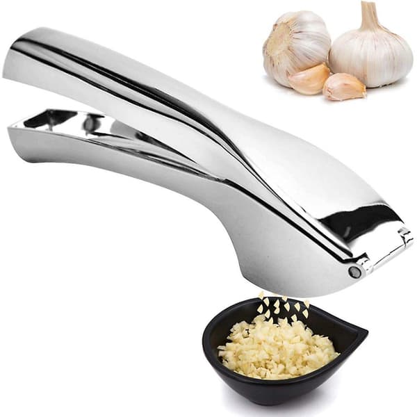 Garlic Press in Steel, Garlic Crusher, Garlic Press for Kitchen