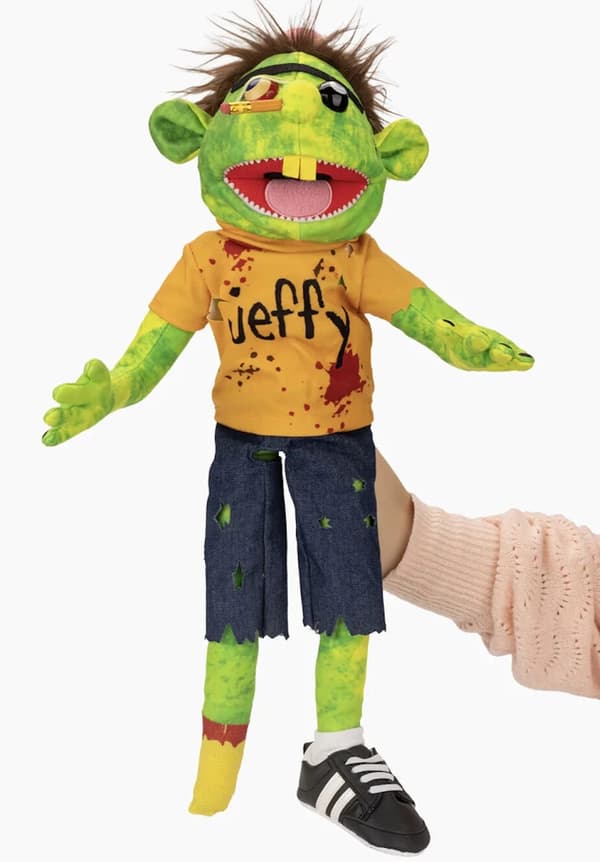Jeffy Docka Plysjhat Spil Feebee Sanger Zombie Hånd Legetøjsdukke 55cm Stor