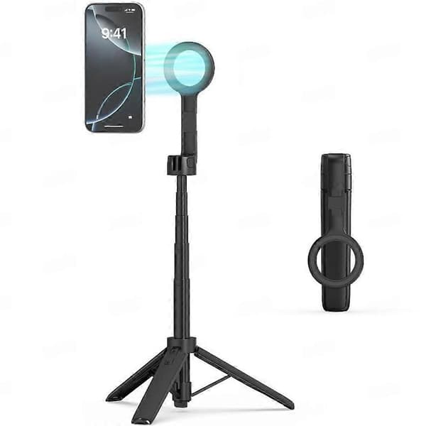 TP-27 Dubbelsidig magnetisk stativ utdragbar selfiestick stativfäste med kallsko utan Bluetooth fjärrkontroll stativ
