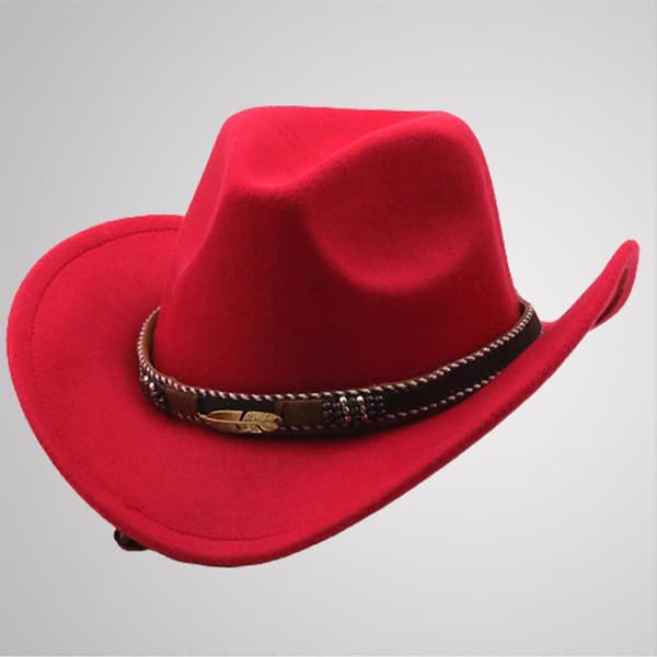 Klassisk cowboyhat med metalbladbælte Stilfuld festcosplay til voksne