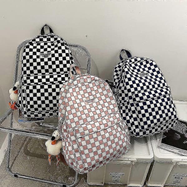 Ternet Plaid Rygsæk Skole Mænd Og Kvinder
