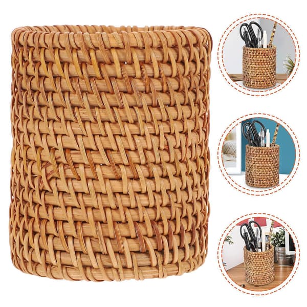 Rattan blyantholder papirvarerholder til opbevaring