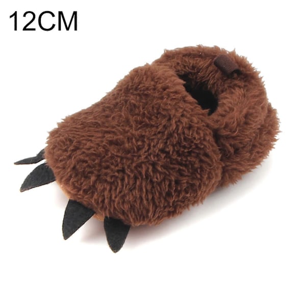 8 Färger Baby Brushy Paw Skor Spädbarn Plush Inomhus Moccasins Småbarn Vinter Tjockade Varma Skor Coffee 12cm