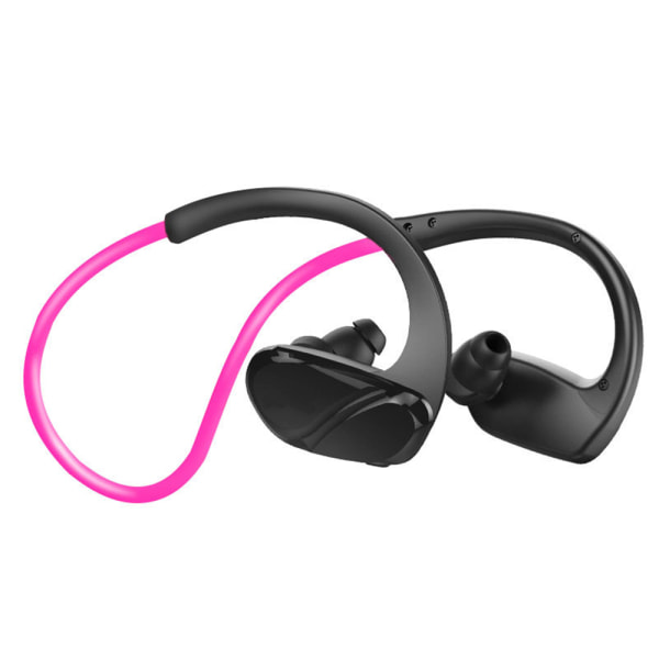 Bluetooth-hodetelefoner Svettebestandige Bluetooth 5.0 Sportshodetelefoner, In-Ear-hodetelefoner med mikrofon kompatibel med IOS Android-rosa