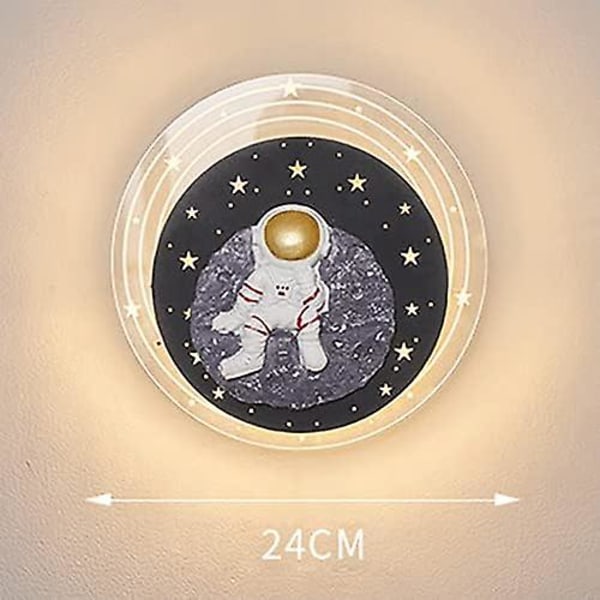 Moderne LED Væglampe, Rund Metal Væglampe med Akryl Lampeskærm, Astronaut Dekorativ Belysning Væglamper til Børneværelse, Soveværelse Væglamper