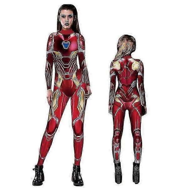 Kvinner Edderkoppmønster Bodysuit Halloween Superhelt Cosplay Kostyme L