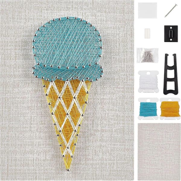 Is String Art Kit DIY String Art Håndværkssæt til voksne og børn DIY Nail String Art Kit til boligindretning Kunst Kunst og Håndværk