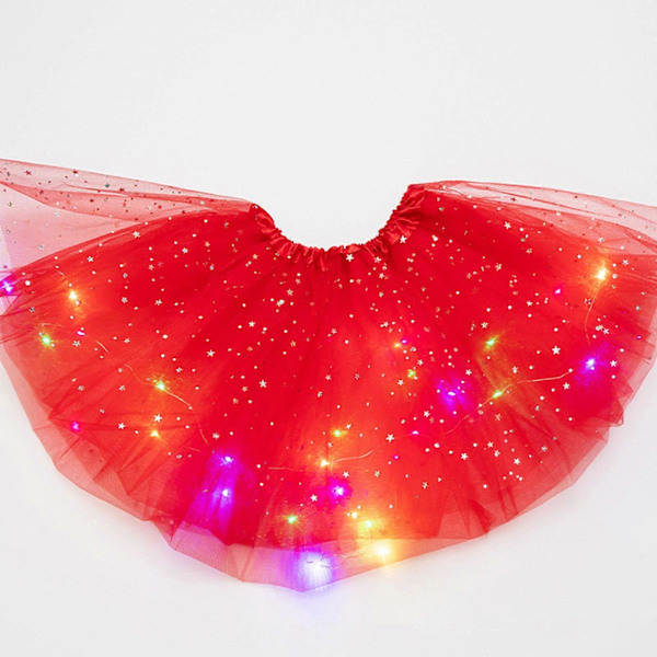Tyl Skørt Dame LED Tutu Voksen Teenager Tutu Party Ballet Dans Udklædning Halloween Kostume Lake blå