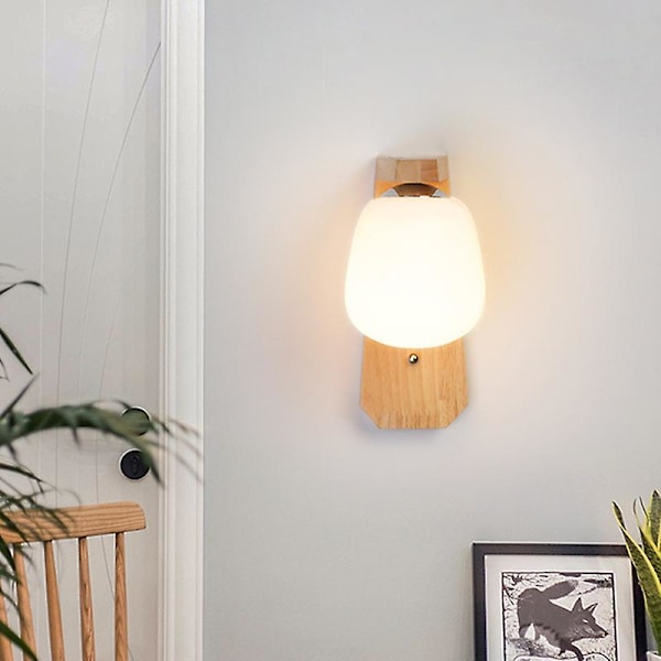 Kreativ simpel log LED væglampe, bar, soveværelse, køkken, restaurant, cafe, korridor