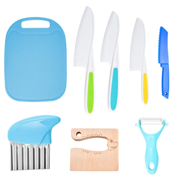 Barnköksknivar Köksset Köksredskap för barn Flerfärgade 8-piece set-4