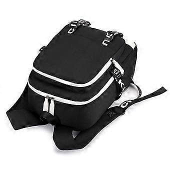 Genshin Impact Printed USB Backpack Casual Student School Bag 19( Black)