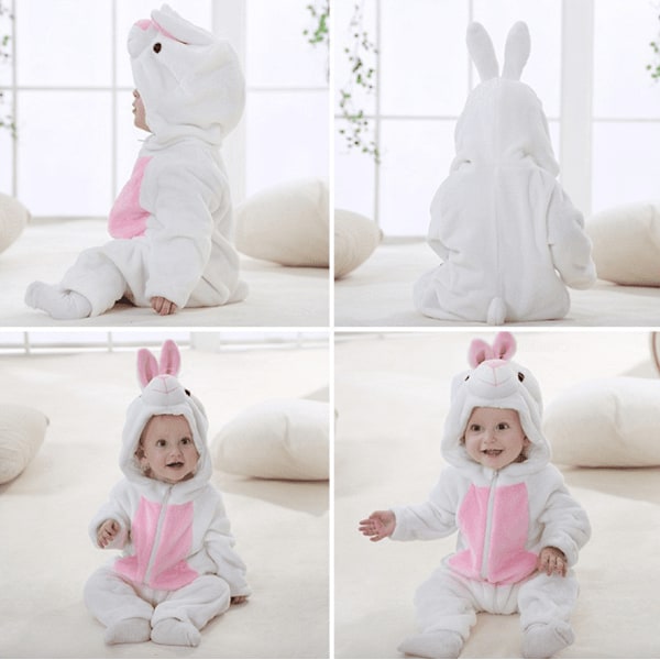 Suloiset piirrettykuvioiset yöasut – Mukavat ja söpöt flanellipyjamat polyesterikankaasta vertaansa vailla olevaan mukavuuteen ja tyyliin (kani, 120cm) rabbit 120cm