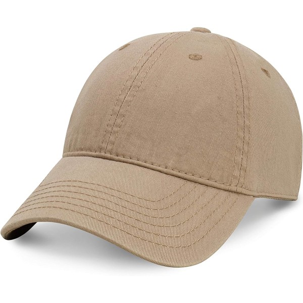 Unisex Cotton Baseball Cap for Men and Women Adjustable Lightweight Polo Style Curved Brim（Khaki）