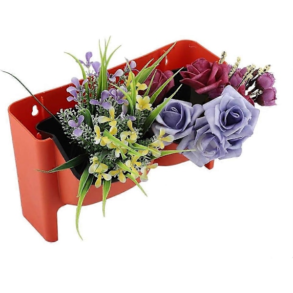 Vægophængte Plantekasser, Dobbelt Hængende Potter Blomsterpotte til Indendørs og Udendørs Hegn, Altan, Rækværk Red