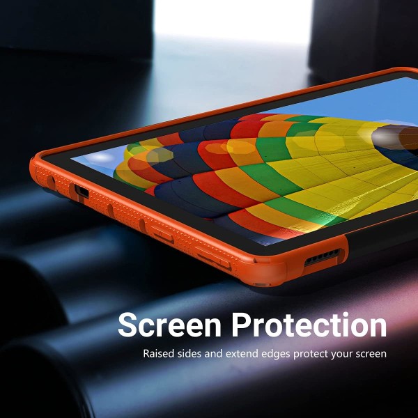 Kompatibel med FIRE HD 10 Tablet Case 2021, Heavy Dual Dual Layer Stötsäker Slagtålighet Kickstand Case