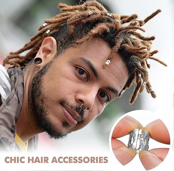 Aluminiummanschetter, Dreadlocks Pärlor Flätning Hårdekorationer - Silver 50 stycken