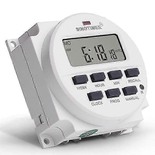 SINOTIMER Tm618N-2 LCD 1,6 tommer digital 220V AC 7 dages programmerbar timer-kontakt med relæ indeni