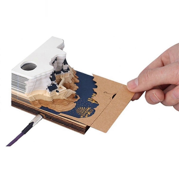 Castle 3D Notesblok 2024 Kalender Memoblok Noter Ornamenter Slot Notepapir Papirvarer Tilbehør