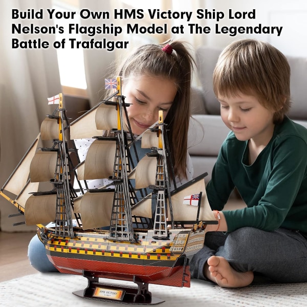 3D-pussel Stort HMS Victory Fartyg Segelfartyg Modellbyggsatser för Vuxna och Tonåringar Leksaker, 189 Bitar, T4019h