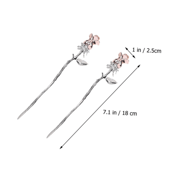 2 kpl ruusupinni kukka hiuskoristeet kukka hiuspanta naisten klipsit ruusu tikku pinni nutturan pinni kukka chignon pinni seos Aasia