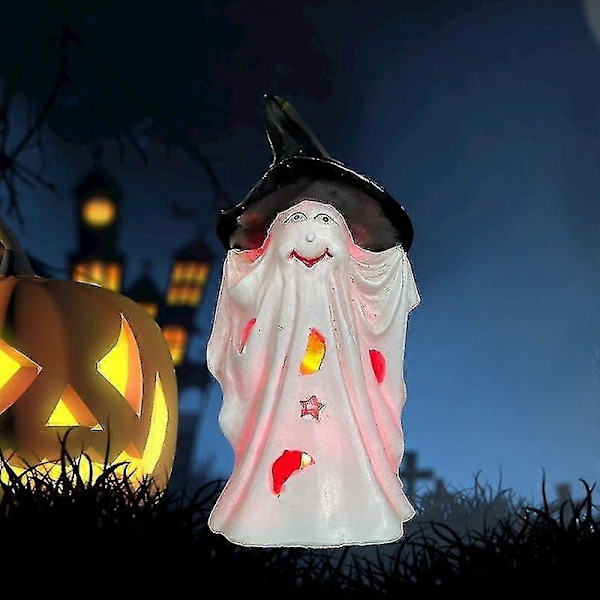 Halloween Spøgelsesstatue Halloween Ornament Halloween Lysende Spøgelse Halloween Lysende Spøgelse Resin Spøgelsesskulptur Resin