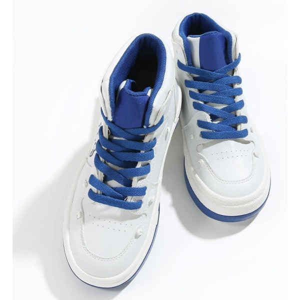 Platta skosnören för sneakers, enkellagers 8 mm polyester skosnöre i platt färg, kungligt blått, med en längd på 54 tum/137 cm.
