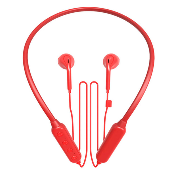 Bluetooth hörlurar Halsfäste Trådlösa hörlurar In-Ear-sporthörlurar Brusreducerande hörlurar-röd