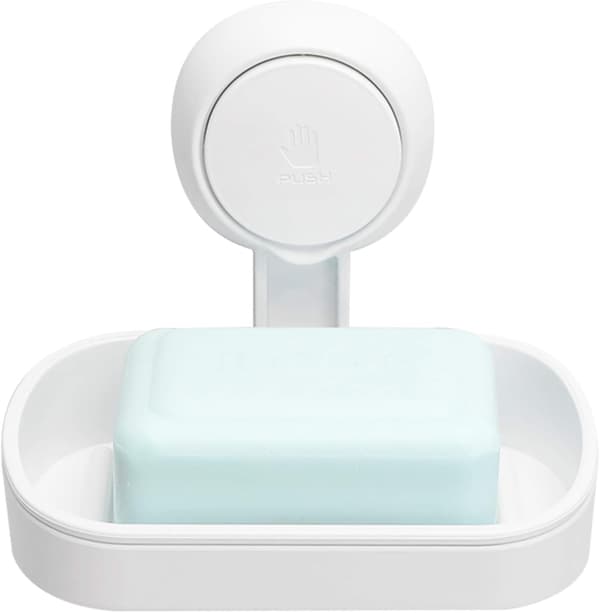 2-pack Soap Dish with Suction Cup, Wall-Mounted Removable Soap Dispenser for Shower and Bathroom