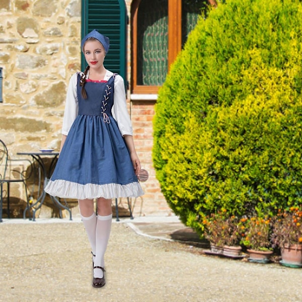 Halloween Kostume Manor Maid Kostume - Stuepige Lang Kjole Fest Cosplay Kostume 2XL