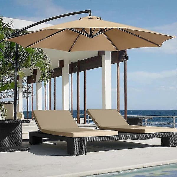 Replacement Cover for Parasol, 6 Ribs, 2m, Waterproof, Anti-UV, Replacement Fabric, Khaki