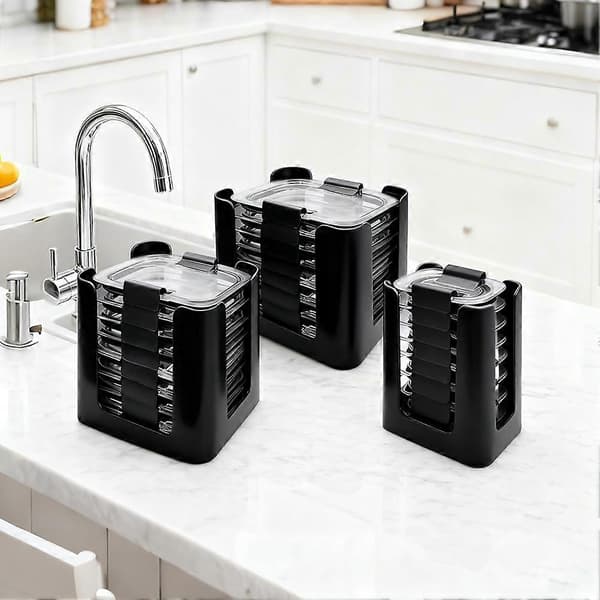 Lock-it-lock Organizer för Rubbermaid Brilliance Snap-on Lock, Lock Organizer för köksskåpsförvaring (3-delad)