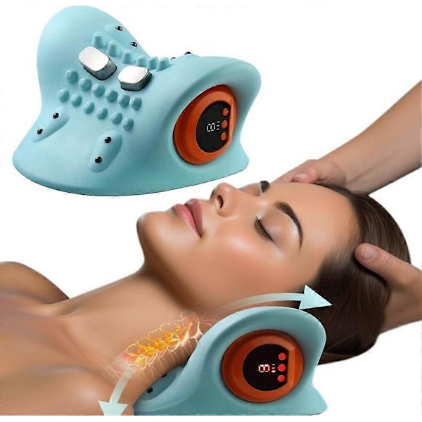 EMS Värmebehandling Axlar och Nacke Massager för Män Kvinnor - Cervikal Ryggrad Relief & Traction, Elektrisk Hugterra Massager för Hem & Bil