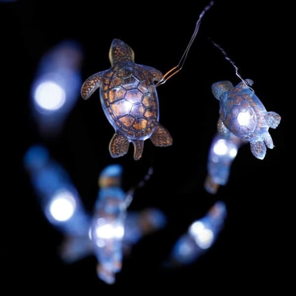 Nautical Ocean Theme String Lights, 30 LED Blue Sea Turtle Waterproof Decorative String Lights Indoor with Remote Control and Timer for