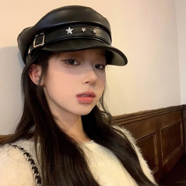 Unisex Beret Star Grommet Painter Hat Britisk Cabbie Hat for høst vinter Flat Hat for daglig bruk Cabbie Hat